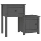 vidaXL Mesitas de noche 2 uds madera de pino gris 79,5x38x65,5 cm vidaXL Mesitas de noche 2 uds madera de pino gris 79,5x38x65,5 cm