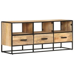 vidaXL Mueble para TV de madera maciza de mango rugosa 110x30x45 cm