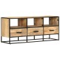 vidaXL Mueble para TV de madera maciza de mango rugosa 110x30x45 cm vidaXL Mueble para TV de madera maciza de mango rugosa 110x30x45 cm