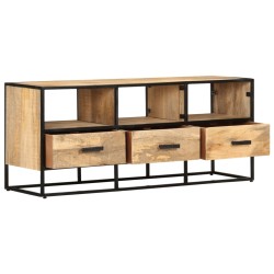 vidaXL Mueble para TV de madera maciza de mango rugosa 110x30x45 cm