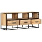 vidaXL Mueble para TV de madera maciza de mango rugosa 110x30x45 cm vidaXL Mueble para TV de madera maciza de mango rugosa 110x30x45 cm