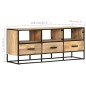 vidaXL Mueble para TV de madera maciza de mango rugosa 110x30x45 cm vidaXL Mueble para TV de madera maciza de mango rugosa 110x30x45 cm