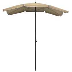 vidaXL Sombrilla de jardín con poste gris taupe 200x130 cm