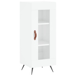 vidaXL Aparador de madera contrachapada blanco brillante 34,5x34x90 cm