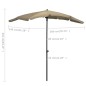 vidaXL Sombrilla de jardín con poste gris taupe 200x130 cm vidaXL Sombrilla de jardín con poste gris taupe 200x130 cm