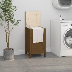 vidaXL Baúl para colada madera maciza pino marrón miel 44x44x76 cm