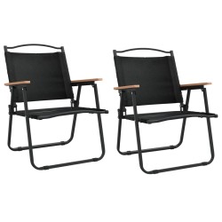 vidaXL Sillas de camping 2 uds tela Oxford negro 54x55x78 cm