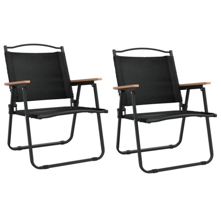 vidaXL Sillas de camping 2 uds tela Oxford negro 54x55x78 cm