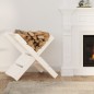 vidaXL Soporte de leña blanco madera maciza de pino 47x39,5x48 cm vidaXL Soporte de leña blanco madera maciza de pino 47x39,5x48 cm