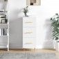 vidaXL Aparador de madera contrachapada blanco brillante 34,5x34x90 cm vidaXL Aparador de madera contrachapada blanco brillante 34,5x34x90 cm