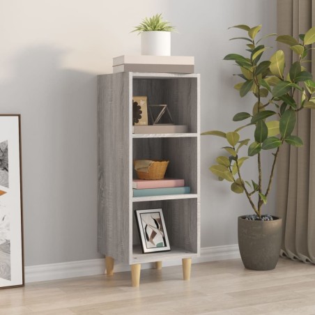 vidaXL Aparador de madera contrachapada gris Sonoma 34,5x32,5x90 cm