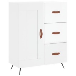vidaXL Aparador de madera contrachapada blanco brillante 69,5x34x90 cm