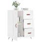 vidaXL Aparador de madera contrachapada blanco brillante 69,5x34x90 cm
