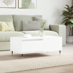 vidaXL Mesa de centro madera contrachapada blanco 90x50x36,5 cm