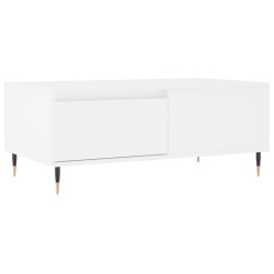vidaXL Mesa de centro madera contrachapada blanco 90x50x36,5 cm
