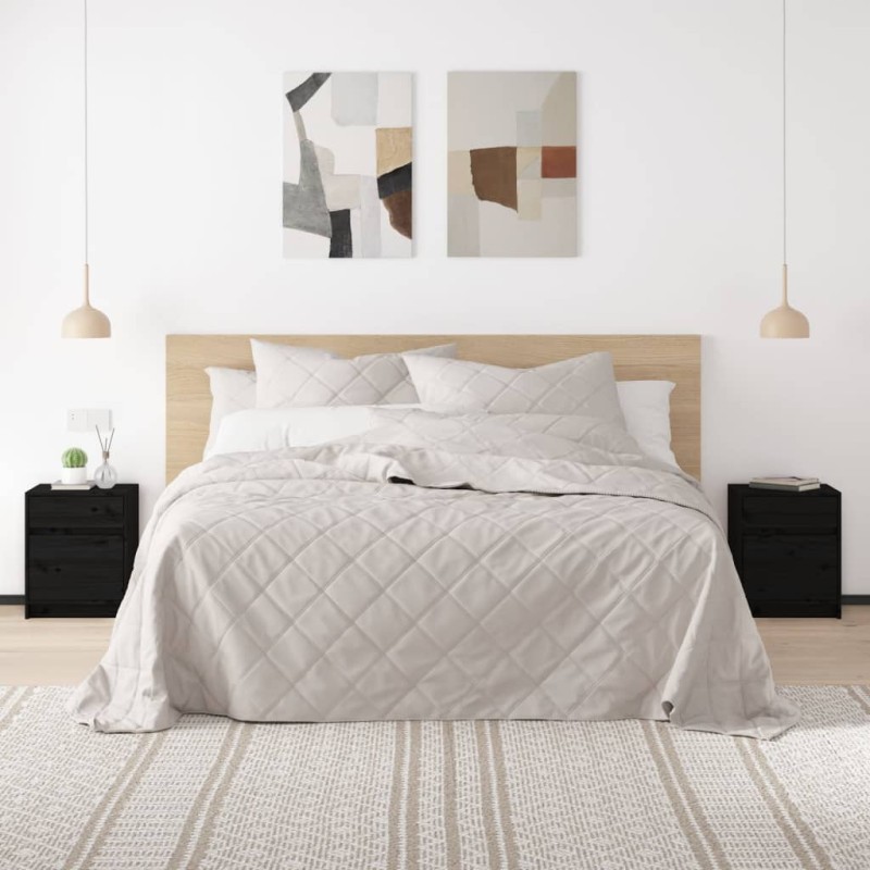 vidaXL Mesita de noche madera maciza de pino negro 40x31x50 cm
