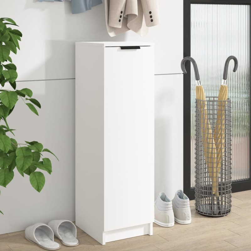 vidaXL Mueble zapatero de madera contrachapada blanco 30x35x100 cm