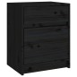 vidaXL Mesita de noche madera maciza de pino negro 40x31x50 cm