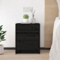 vidaXL Mesita de noche madera maciza de pino negro 40x31x50 cm