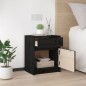 vidaXL Mesita de noche madera maciza de pino negro 40x31x50 cm