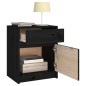 vidaXL Mesita de noche madera maciza de pino negro 40x31x50 cm