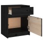 vidaXL Mesita de noche madera maciza de pino negro 40x31x50 cm