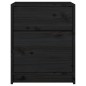vidaXL Mesita de noche madera maciza de pino negro 40x31x50 cm