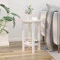 vidaXL Mesa de centro de madera maciza de pino blanco Ø40x60 cm vidaXL Mesa de centro de madera maciza de pino blanco Ø40x60 cm