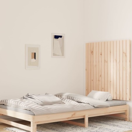 vidaXL Cabecero de cama de pared madera maciza de pino 95,5x3x90 cm