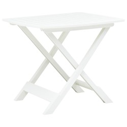 vidaXL Mesa de jardín plegable de plástico blanco 79x72x70 cm 