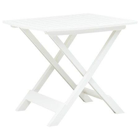 vidaXL Mesa de jardín plegable de plástico blanco 79x72x70 cm 