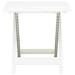 vidaXL Mesa de jardín plegable de plástico blanco 79x72x70 cm 