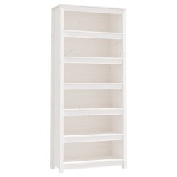 vidaXL Estantería madera maciza de pino blanca 80x35x183 cm
