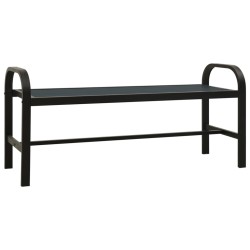 vidaXL Banco de jardín acero y WPC negro 124,5 cm