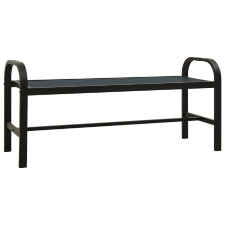 vidaXL Banco de jardín acero y WPC negro 124,5 cm