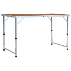 vidaXL Mesa de camping plegable de aluminio 120x60 cm