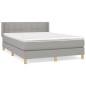 vidaXL Cama box spring con colchón tela gris claro 140x190 cm vidaXL Cama box spring con colchón tela gris claro 140x190 cm