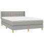 vidaXL Cama box spring con colchón tela gris claro 140x190 cm vidaXL Cama box spring con colchón tela gris claro 140x190 cm