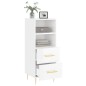 vidaXL Aparador de madera contrachapada blanco brillante 34,5x34x90 cm vidaXL Aparador de madera contrachapada blanco brillante 34,5x34x90 cm