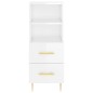 vidaXL Aparador de madera contrachapada blanco brillante 34,5x34x90 cm vidaXL Aparador de madera contrachapada blanco brillante 34,5x34x90 cm