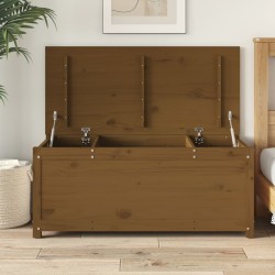 vidaXL Caja almacenaje madera maciza pino marrón miel 110x50x45,5 cm