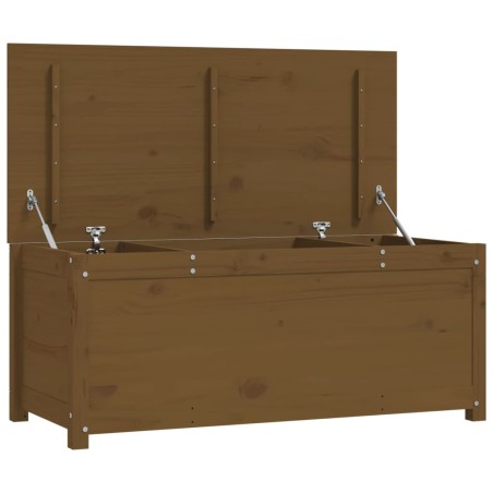 vidaXL Caja almacenaje madera maciza pino marrón miel 110x50x45,5 cm