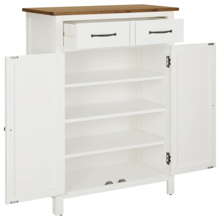 vidaXL Mueble zapatero de madera maciza de roble 76x37x105 cm