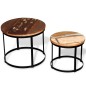 vidaXL Set de mesa de centro 2 uds redondo madera reciclada 40 cm/50cm vidaXL Set de mesa de centro 2 uds redondo madera reciclada 40 cm/50cm