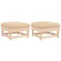 vidaXL Taburetes de jardín con cojines 2 uds madera maciza de pino vidaXL Taburetes de jardín con cojines 2 uds madera maciza de pino