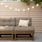 vidaXL Sofá central con cojines madera maciza de pino marrón miel vidaXL Sofá central con cojines madera maciza de pino marrón miel