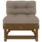 vidaXL Sofá central con cojines madera maciza de pino marrón miel vidaXL Sofá central con cojines madera maciza de pino marrón miel