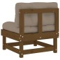 vidaXL Sofá central con cojines madera maciza de pino marrón miel vidaXL Sofá central con cojines madera maciza de pino marrón miel