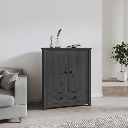 vidaXL Aparador alto de madera maciza de pino gris 83x41,5x100 cm