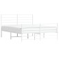 vidaXL Estructura cama metal con cabecero y estribo blanco 160x200 cm